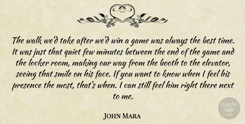 John Mara Quote About Best, Booth, Few, Game, Locker: The Walk Wed Take After...