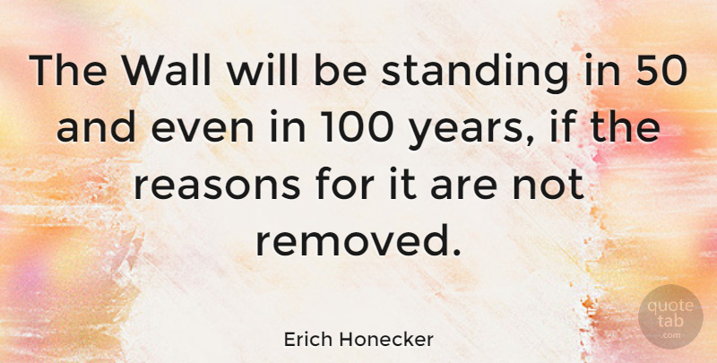 Erich Honecker Quote About Wall, Years, Reason: The Wall Will Be Standing...