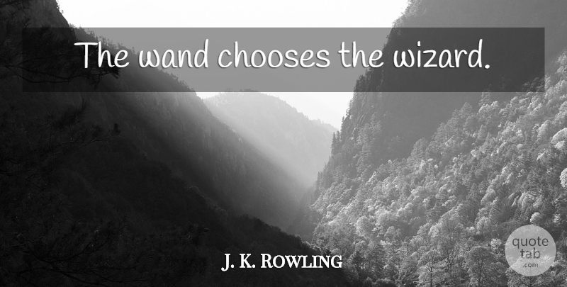 J. K. Rowling Quote About Potters, Wizards, Harry Potter Movie: The Wand Chooses The Wizard...