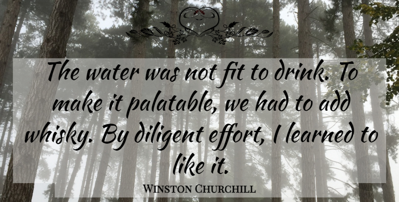 Winston Churchill Quote About Drinking, Scotch Whisky, Water: The Water Was Not Fit...