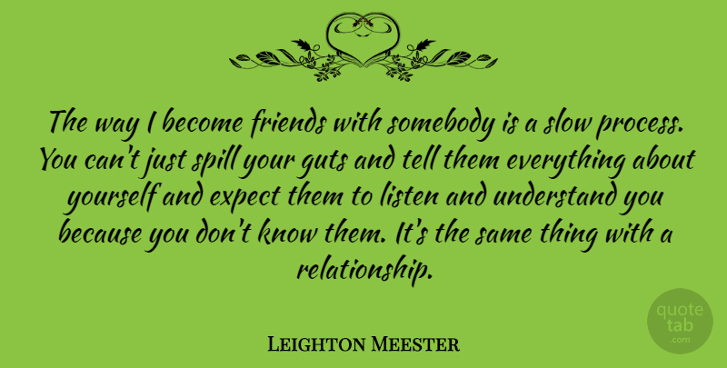 Leighton Meester Quote About Friends, Way, Process: The Way I Become Friends...