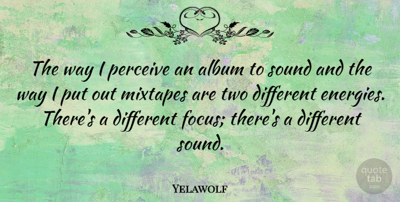 Yelawolf Quote About Two, Focus, Different: The Way I Perceive An...