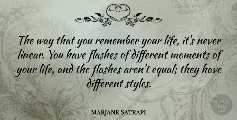 Marjane Satrapi Quote About Style, Way, Different: The Way That You Remember...