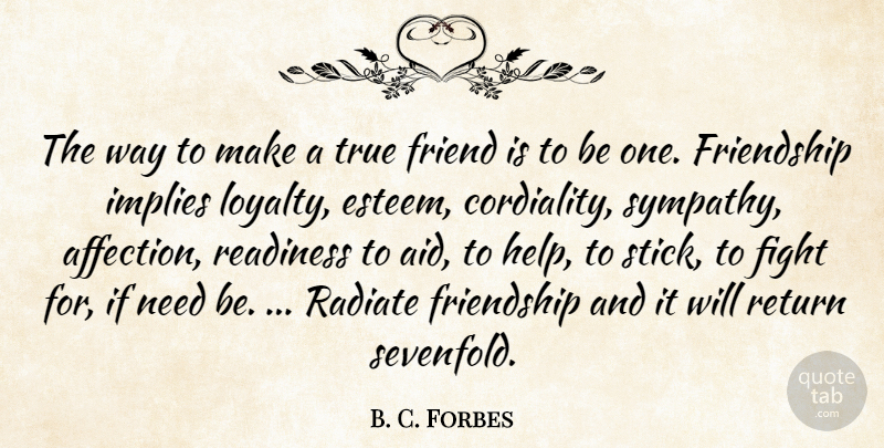 B. C. Forbes Quote About Friendship, Loyalty, True Friend: The Way To Make A...