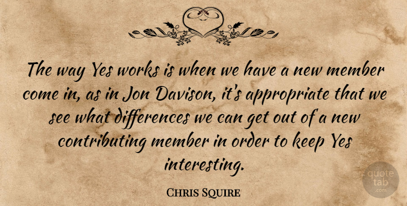 Chris Squire Quote About Works, Yes: The Way Yes Works Is...
