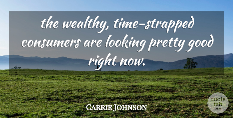 Carrie Johnson Quote About Consumers, Good, Looking: The Wealthy Time Strapped Consumers...