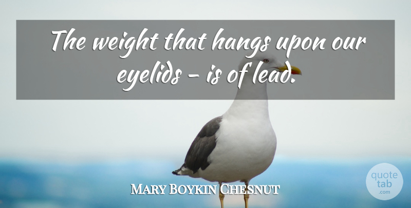 Mary Boykin Chesnut Quote About Weight, Eyelids: The Weight That Hangs Upon...