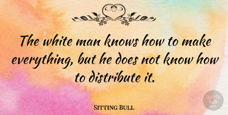 Sitting Bull Quote About Men, White Man, Doe: The White Man Knows How...
