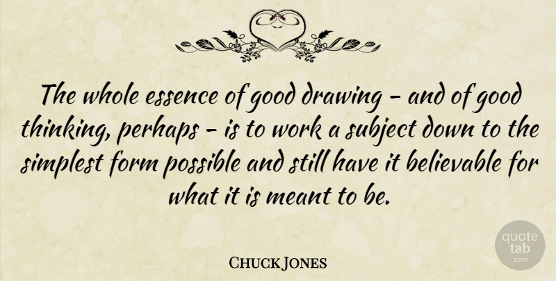 Chuck Jones Quote About Thinking, Essence, Drawing: The Whole Essence Of Good...