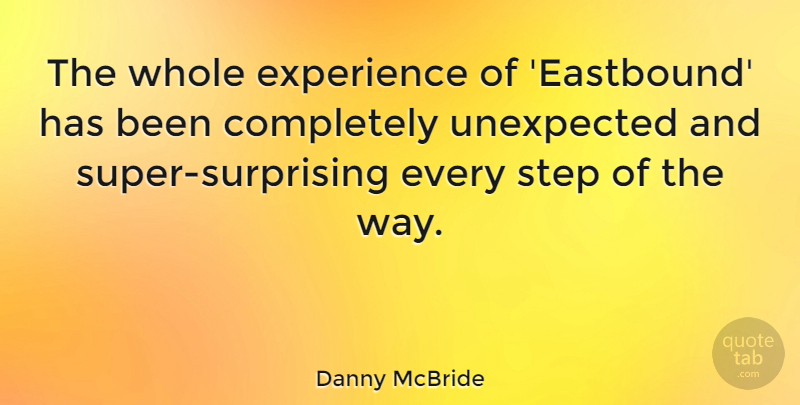 Danny McBride Quote About Way, Steps, Unexpected: The Whole Experience Of Eastbound...