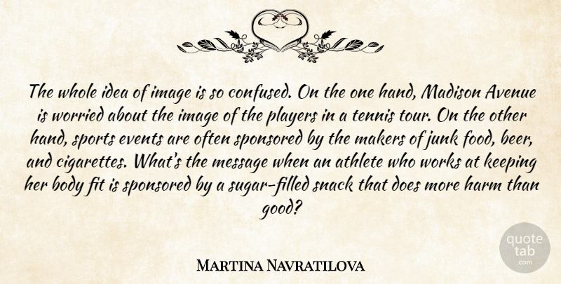Martina Navratilova Quote About Sports, Confused, Athlete: The Whole Idea Of Image...
