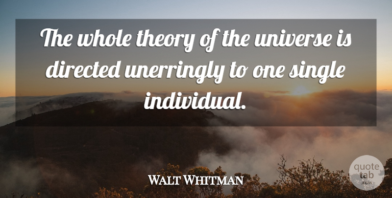 Walt Whitman Quote About Leaves Of Grass, Individual, Theory: The Whole Theory Of The...