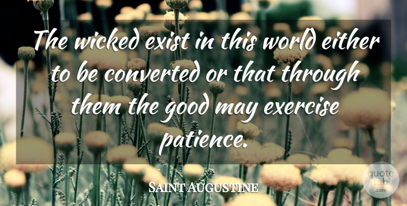 Saint Augustine Quote About Exercise, Suffering, Wicked: The Wicked Exist In This...
