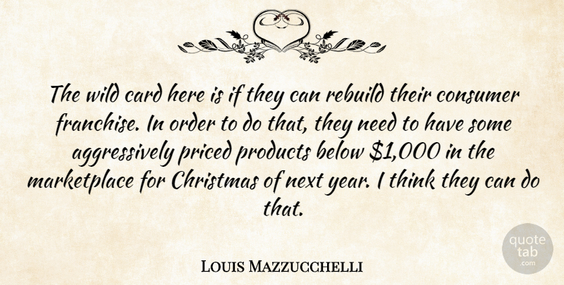 Louis Mazzucchelli Quote About Below, Card, Christmas, Consumer, Next: The Wild Card Here Is...