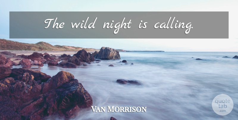 Van Morrison Quote About Night, Calling, Wild Nights: The Wild Night Is Calling...