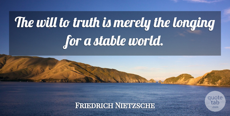 Friedrich Nietzsche Quote About Truth, World, Longing: The Will To Truth Is...
