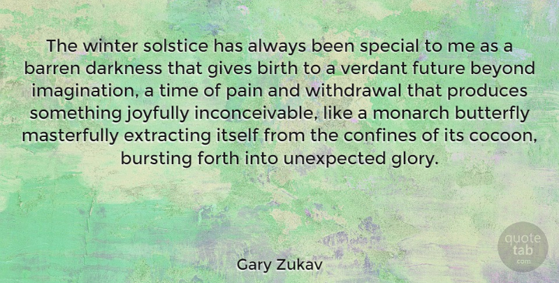 Gary Zukav Quote About Pain, Butterfly, Winter: The Winter Solstice Has Always...