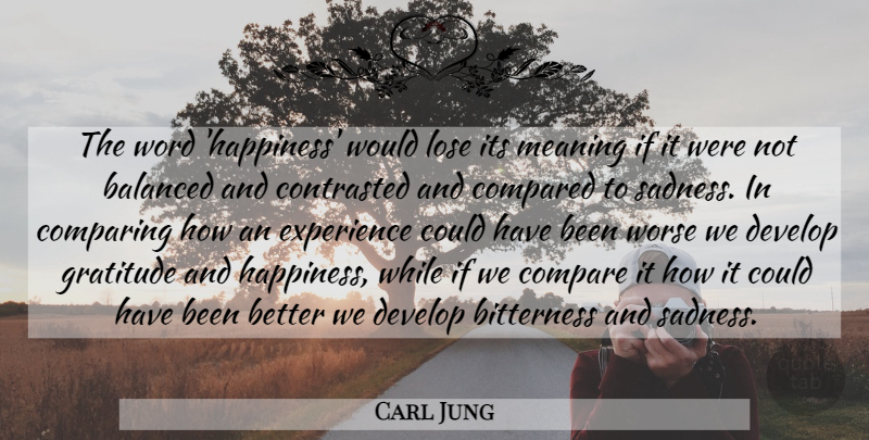 Carl Jung Quote About Gratitude, Sadness, Bitterness: The Word Happiness Would Lose...
