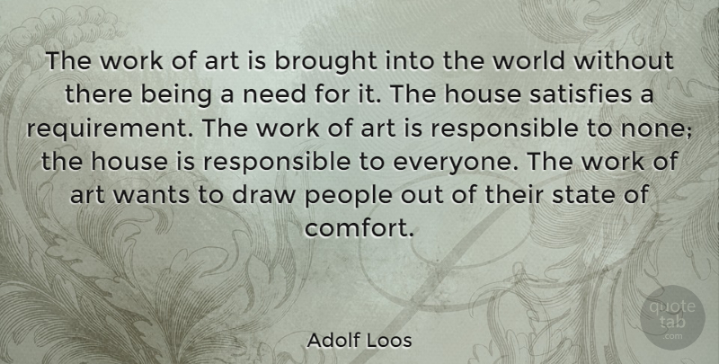 Adolf Loos Quote About Art, People, House: The Work Of Art Is...