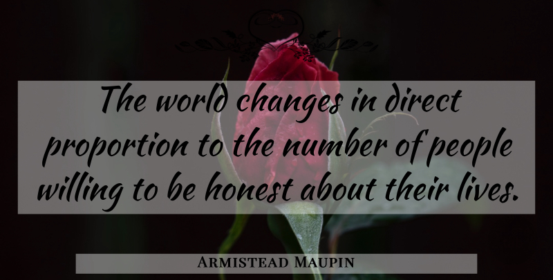 Armistead Maupin Quote About Honesty, Gay, Numbers: The World Changes In Direct...