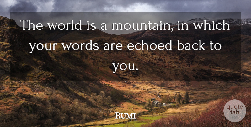 Rumi Quote About Mountain, World: The World Is A Mountain...
