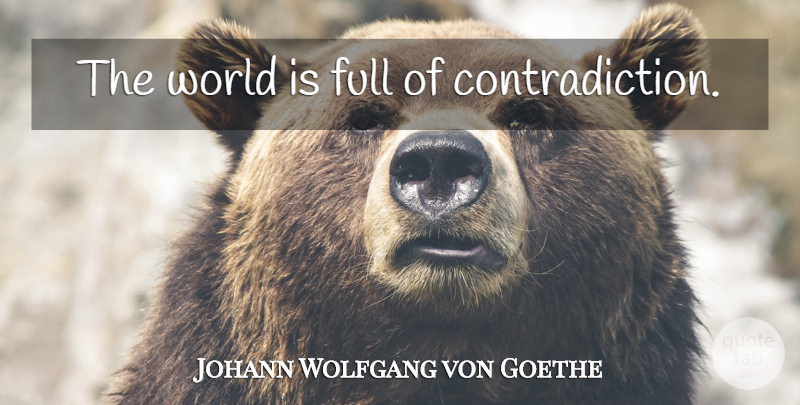 Johann Wolfgang von Goethe Quote About World, Contradiction: The World Is Full Of...