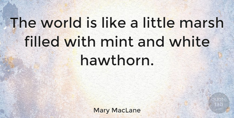 Mary MacLane Quote About White, Littles, World: The World Is Like A...