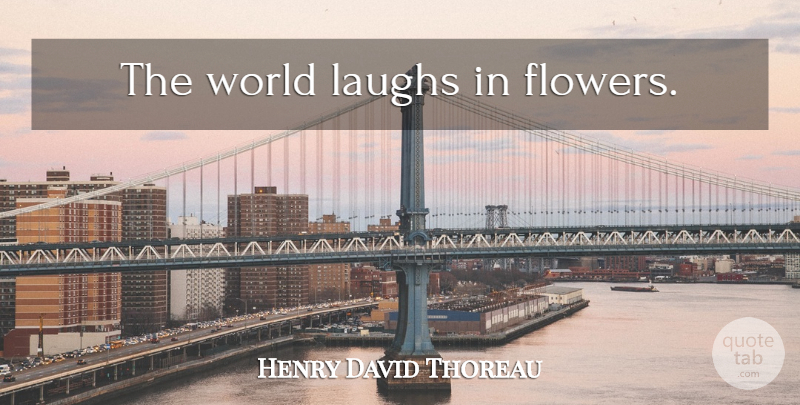 Henry David Thoreau Quote About Flower, Laughing, World: The World Laughs In Flowers...