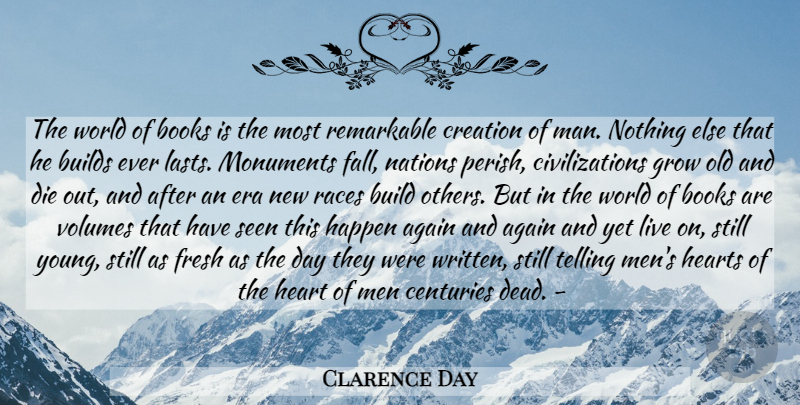 Clarence Day Quote About Book, Fall, Heart: The World Of Books Is...