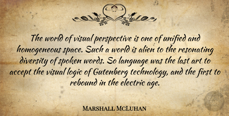 Marshall McLuhan Quote About Art, Technology, Space: The World Of Visual Perspective...
