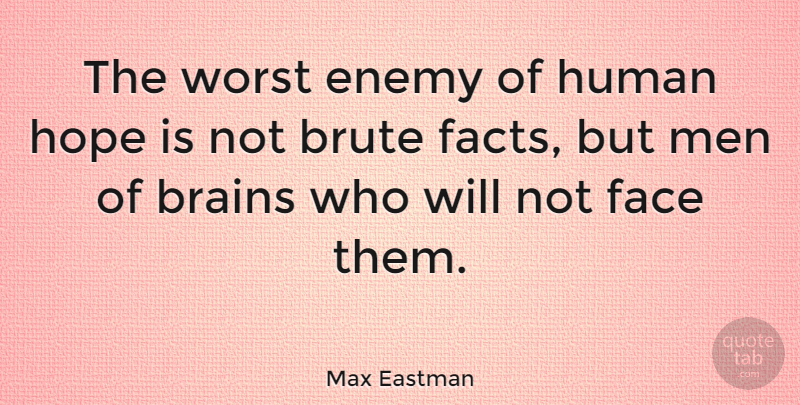 Max Eastman Quote About Men, Worst Enemy, Brain: The Worst Enemy Of Human...