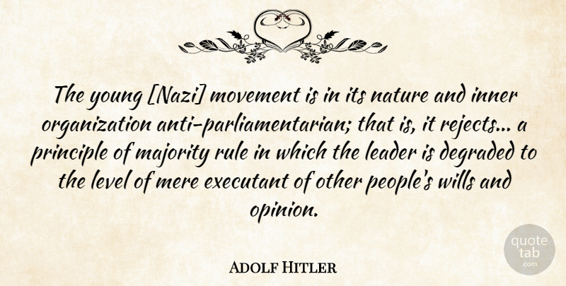 Adolf Hitler Quote About Majority Rule, Organization, People: The Young Nazi Movement Is...