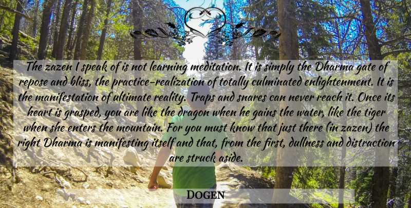 Dogen Quote About Heart, Reality, Dragons: The Zazen I Speak Of...
