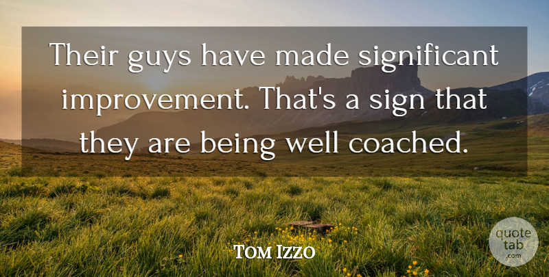 Tom Izzo Quote About Guys, Improvement, Sign: Their Guys Have Made Significant...