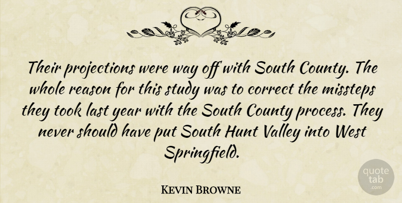 Kevin Browne Quote About Correct, County, Hunt, Last, Reason: Their Projections Were Way Off...