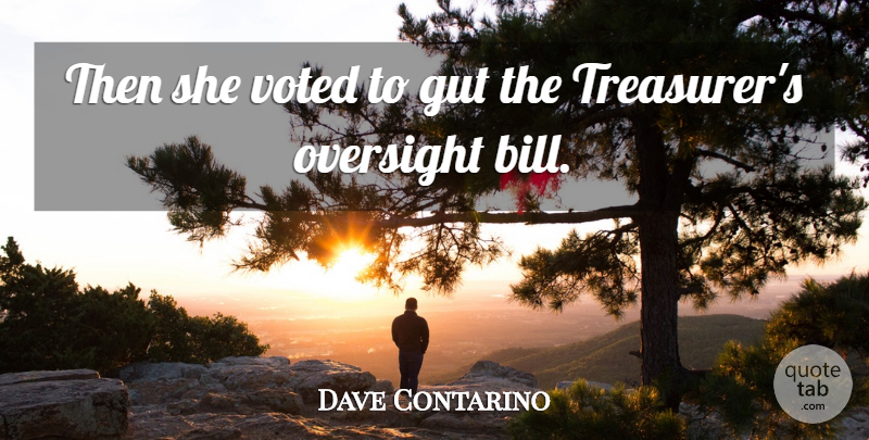 Dave Contarino Quote About Gut, Oversight, Voted: Then She Voted To Gut...