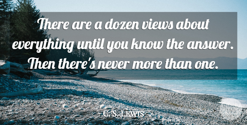 C. S. Lewis Quote About Truth, Views, Answers: There Are A Dozen Views...