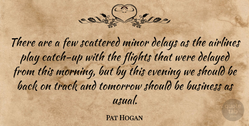 Pat Hogan Quote About Airlines, Business, Delayed, Delays, Evening: There Are A Few Scattered...