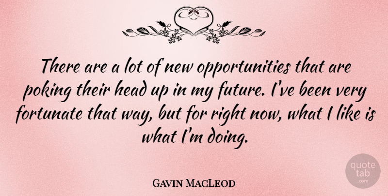 Gavin MacLeod Quote About Opportunity, Way, My Future: There Are A Lot Of...