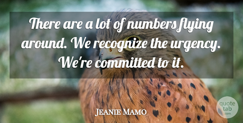 Jeanie Mamo Quote About Committed, Flying, Numbers, Recognize: There Are A Lot Of...