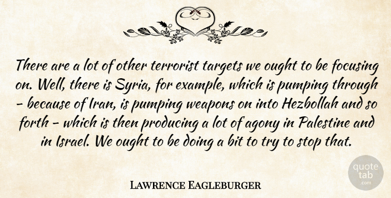 Lawrence Eagleburger Quote About Israel, Iran, Agony: There Are A Lot Of...