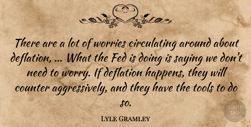 Lyle Gramley Quote About Counter, Deflation, Fed, Saying, Tools: There Are A Lot Of...
