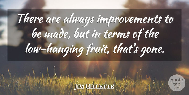 Jim Gillette Quote About Terms: There Are Always Improvements To...