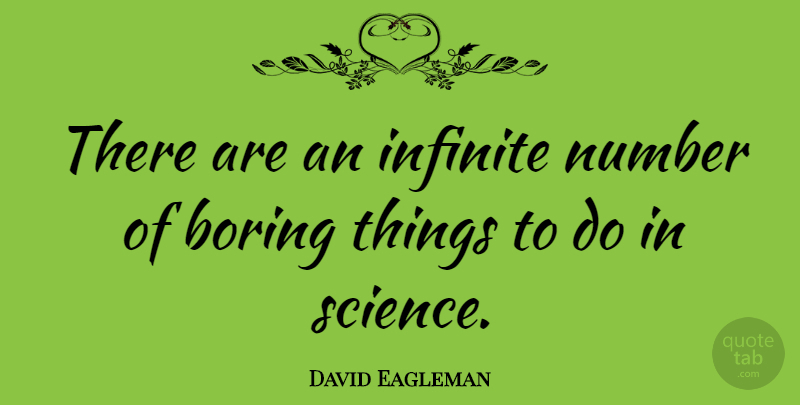 David Eagleman Quote About Numbers, Boring, Infinite: There Are An Infinite Number...