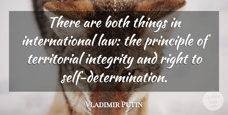Vladimir Putin Quote About Determination, Integrity, Self: There Are Both Things In...