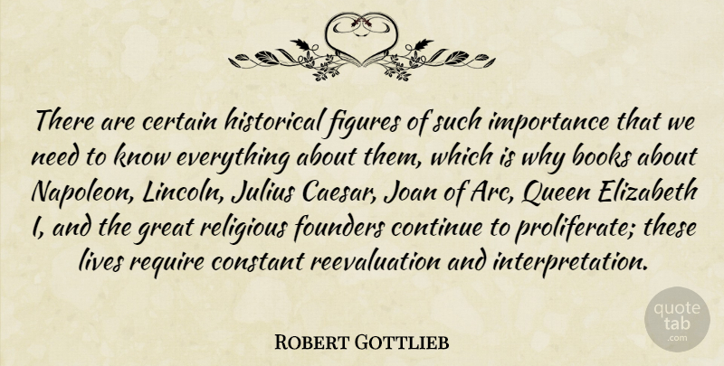 Robert Gottlieb Quote About Certain, Constant, Continue, Elizabeth, Figures: There Are Certain Historical Figures...