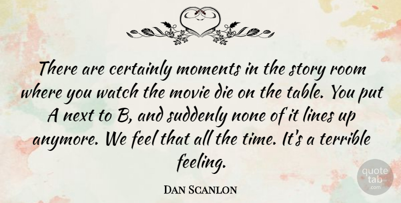 Dan Scanlon Quote About Certainly, Die, Lines, Next, None: There Are Certainly Moments In...
