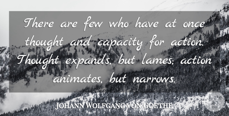 Johann Wolfgang von Goethe Quote About Action, Capacity: There Are Few Who Have...