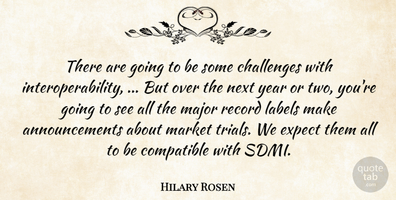 Hilary Rosen Quote About Challenges, Compatible, Expect, Labels, Major: There Are Going To Be...