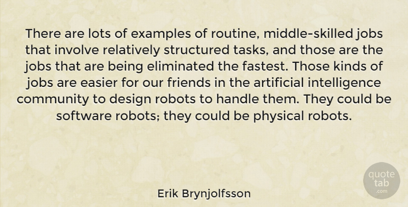 Erik Brynjolfsson Quote About Jobs, Design, Community: There Are Lots Of Examples...
